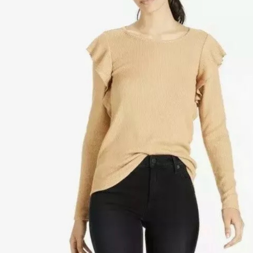 Lucky Brand Top Women's Top Ribbed Sweater Sz L